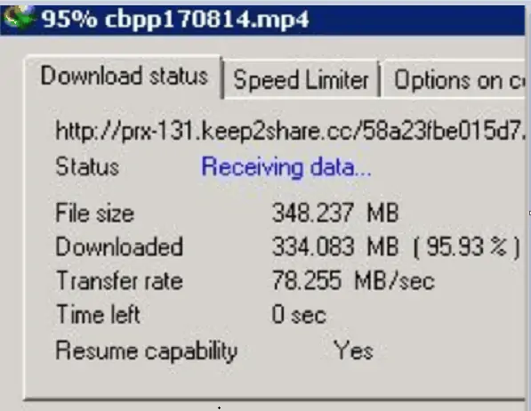 velocidade de download do keep2share